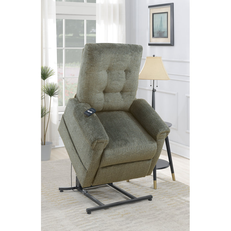 96.52cm Wide Chenille Lift Assist Standard Recliner, Tan