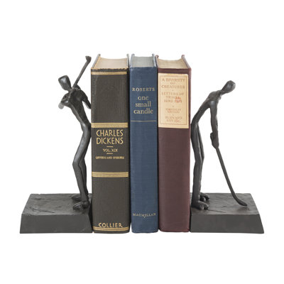 Golfers Cast Iron Non-Skid Bookends