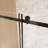 Frameless Single Sliding Shower Door, 1/4 "(6 Mm) Clear Tempered Glass, Explosion Proof Film, Stainless Steel Handle Square Tube Track-120558913