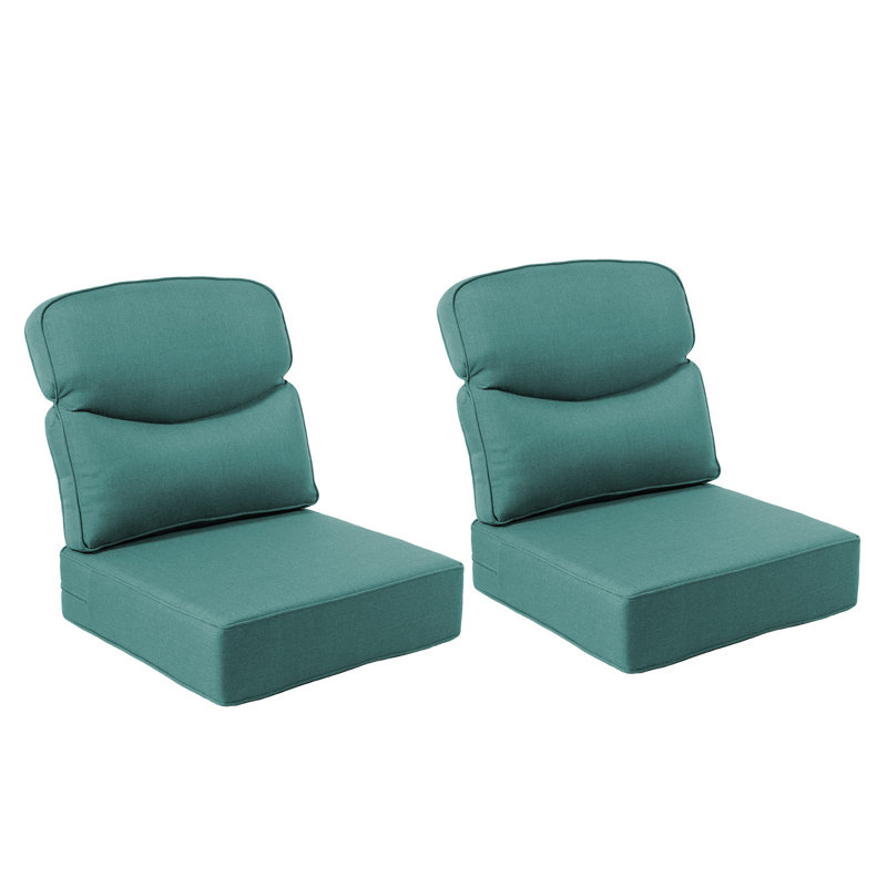Smishape Outdoor Cushion Set Of 2, 6 Inch Deep Seat Patio Furniture Cushions With Removable Cover,Replacement Patio Cushion Set For Chair,Sofa,Loveseat