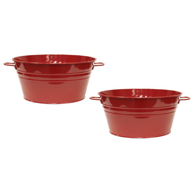 Saragosa Enamel Planter Champagne Beverage Tub