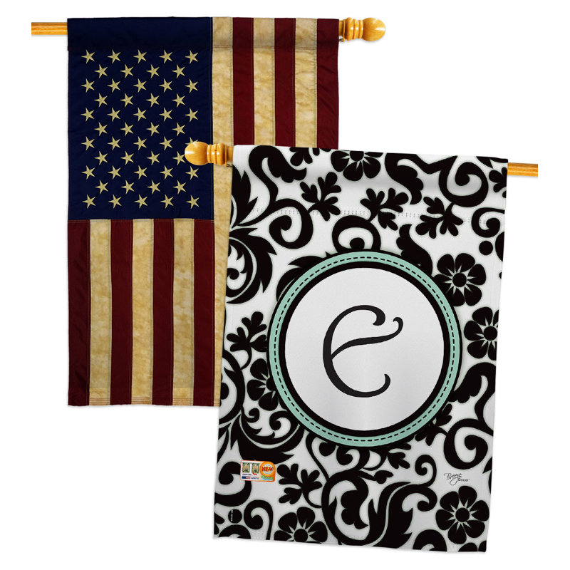 Damask Y Initiale drapeaux de maison Pack Simply Beauty Country Living Bannière de jardin 28 X 40 pouces à double face décorative