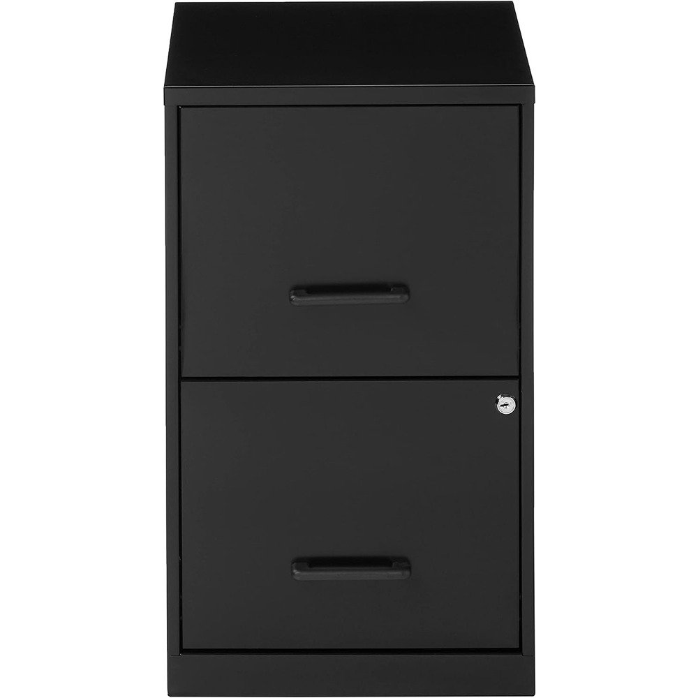 Lorell 14341 18 Deep 2-Drawer File Cabinet, Black