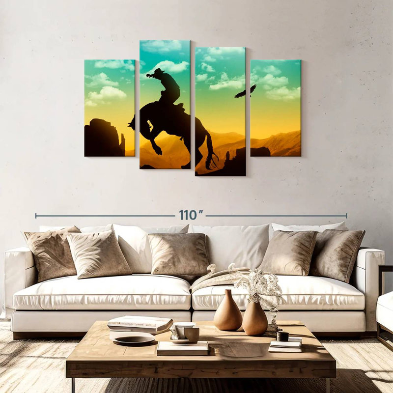 Lelar Eagle And Cowboy, 48" H x 75" W