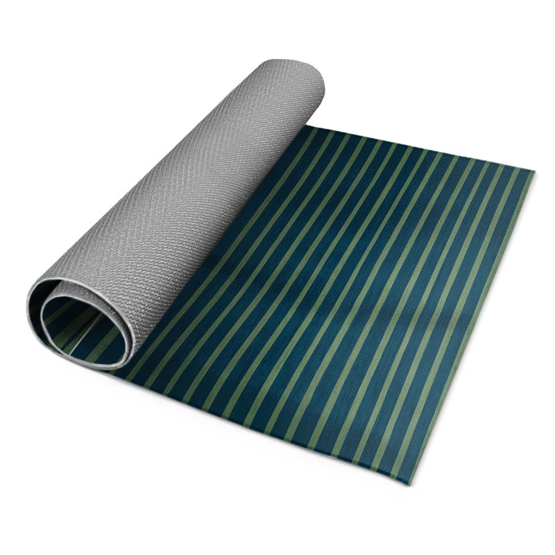 HorizontalStripes Green Indoor and Outdoor Area Rug, Rectangle 2' x 3'
