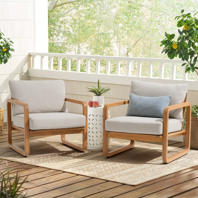Chaise de patio d'extérieur avec coussins