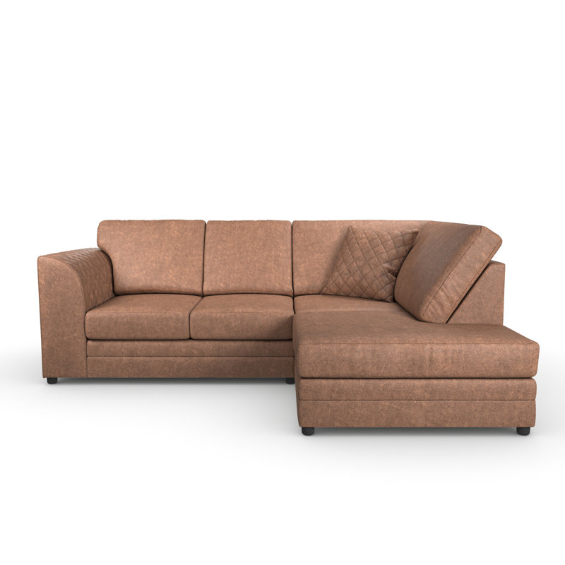 Quincy 3 Seater Corner Sofa, Right Hand Facing, Brown