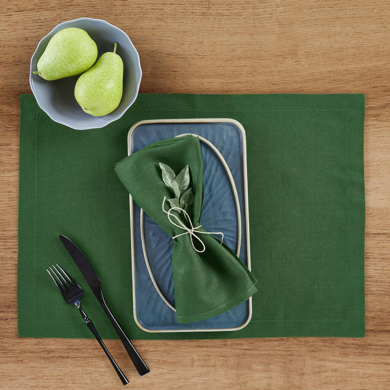 100% Pure Linen Dinner Napkins - Fete, Pine Green