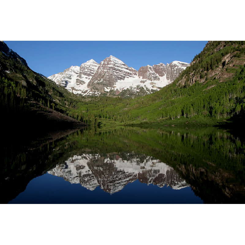 Maroon Bells And Lake - Wrapped Canvas Print, 51cm H x 76cm W x 3.8cm D