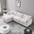 105" Modular Chenille Sectional Sofa 3-Seater L-Shape Couch with Ottoman Beige-116594555