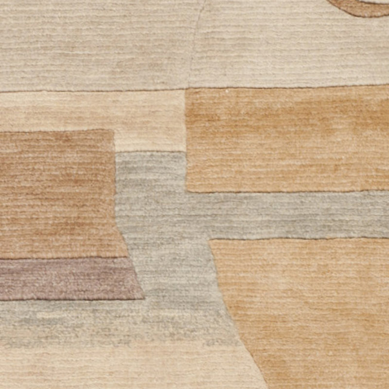 Hand-Knotted Multicolor Geometric Wool 6' x 9' Rug