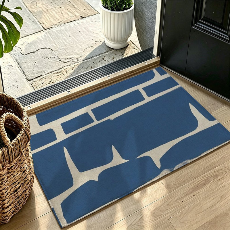 Tapis décoratif à motif de brique 119 x 79 cm pour la cuisine