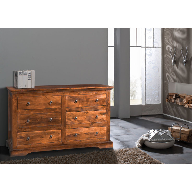 Oxford Solid Wood 145cm W 6 - Drawer Chest of Drawers