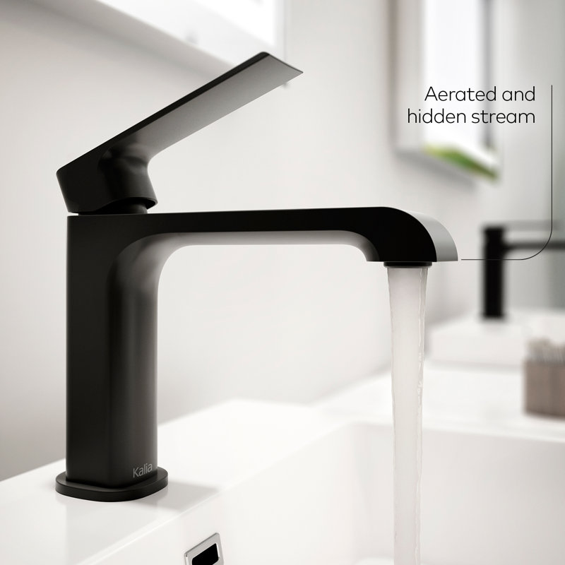 Sobrio Single-handle Bathroom Faucet with Drain Assembly, Matte black