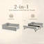 Lit de jour simple 80 po L gris avec lit gigogne escamotable et port USB, garniture cloutée pour chambre d'amis, petits espaces-130827199-130827200