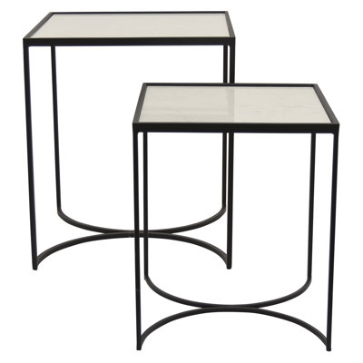 Bilal Mirrored Glass Top Nesting Tables