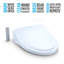 TOTO® WASHLET® S550e Electronic Bidet Toilet Seat with EWATER+® Bowl and Wand Cleaning and Auto Open and Close Classic Lid, Elongated, Cotton White-27322491
