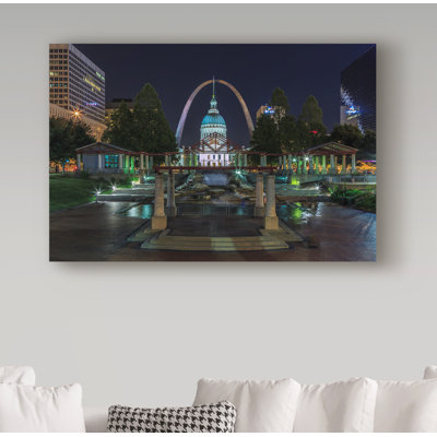 Fillmer 'St. Louis At Night' Photographic Print on Wrapped Canvas