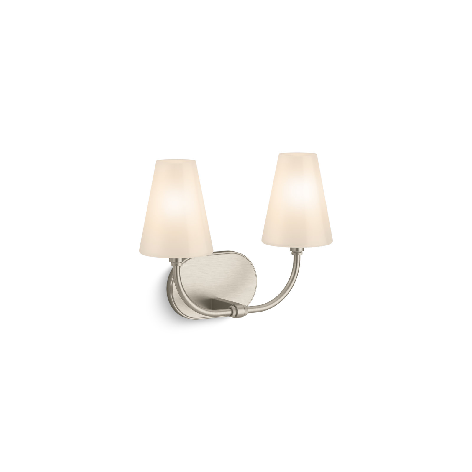 Kohler Kernen 2-Light Armed Sconce, Brushed Nickel
