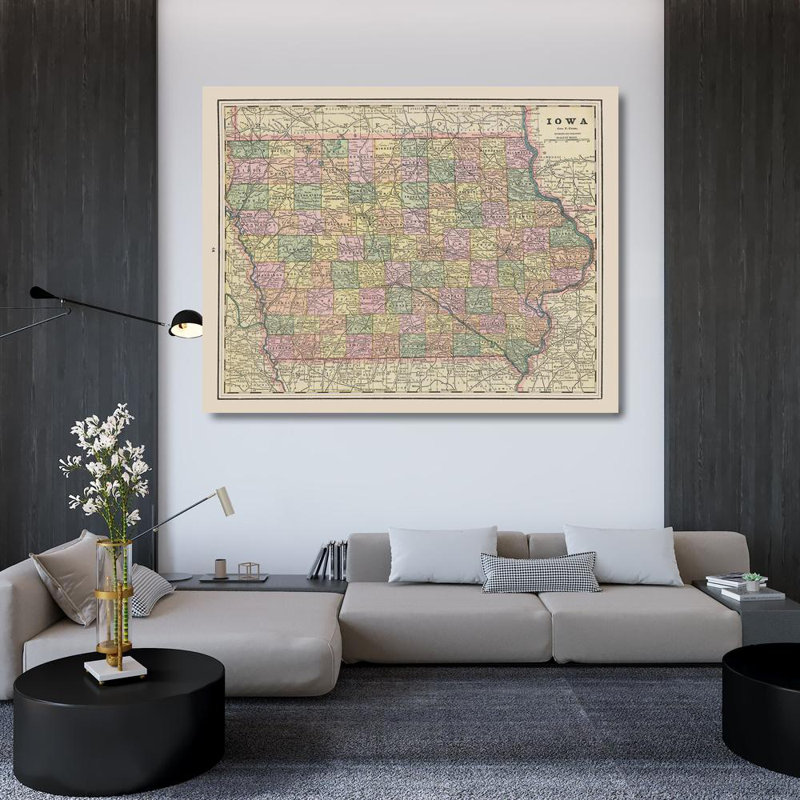 Art sur toile tendue Lark Manor ™ Cram Gallery: Iowa - Cram 1892 USIO0005, H 36 po x l 45 po
