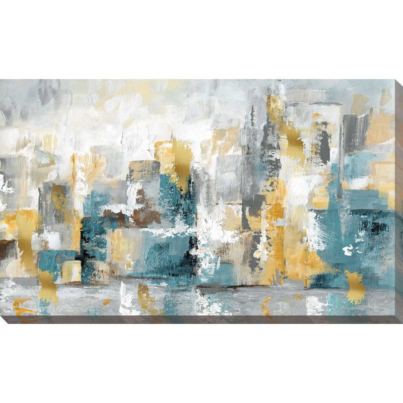 «City Views I», reproduction de peinture acrylique, H 24 po x l 40 po x P 1,5 po, Toile tendue