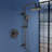 Wall Mounted Rain Showerhead And Hand Shower System With Adjustable Slide Bar (Rough-In Valve Included)
