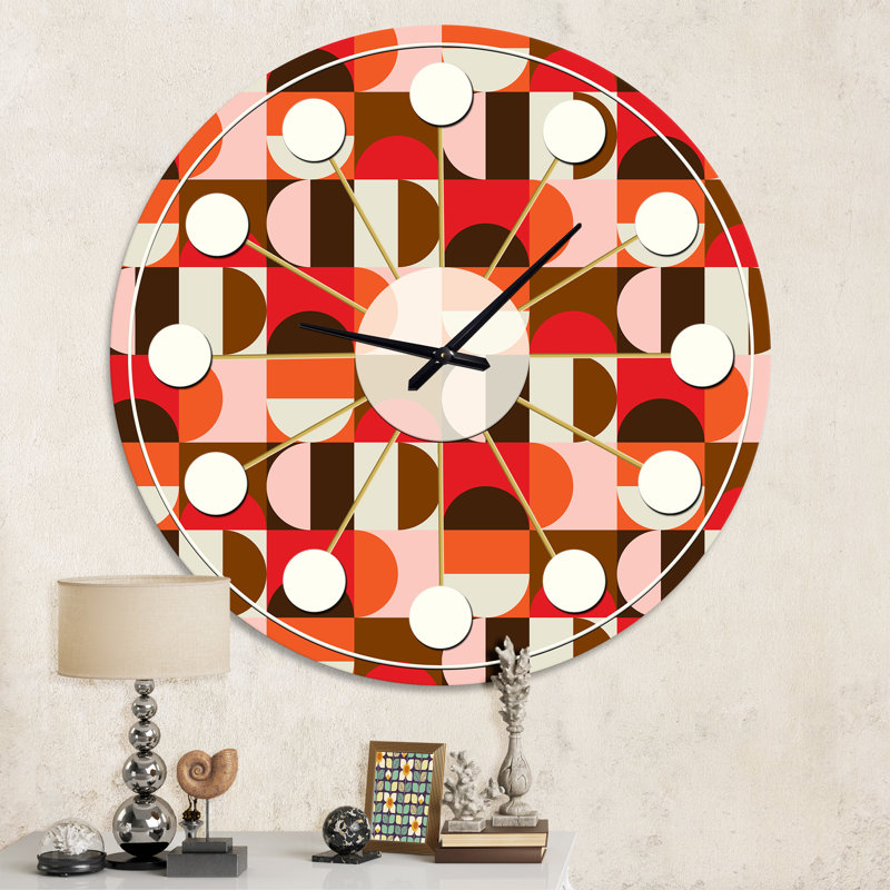 Horloge murale rétro Mid-Century, Moyenne