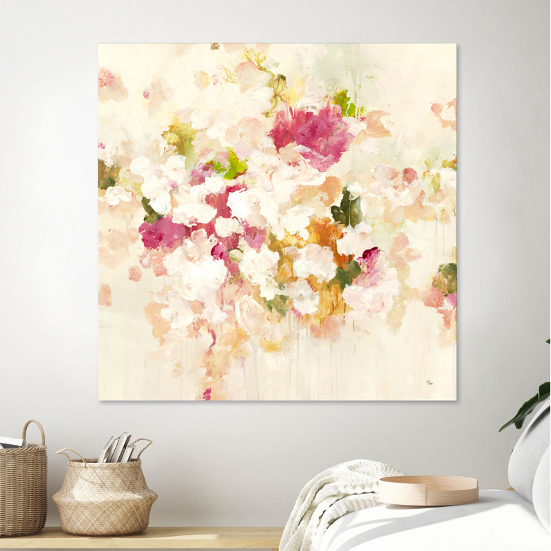 «Floral Blush V4» par Lisa Ridgers, reproduction d'art sur toile tendue, H 54 po x l 54 po x P 1,5 po