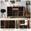 Support pour tourne-disque avec armoire de rangement en vinyle, table tournante avec station de charge, peut contenir jusqu'à 350 albums, noyer, H 47,4 po x 15,8 po x H 31 po.