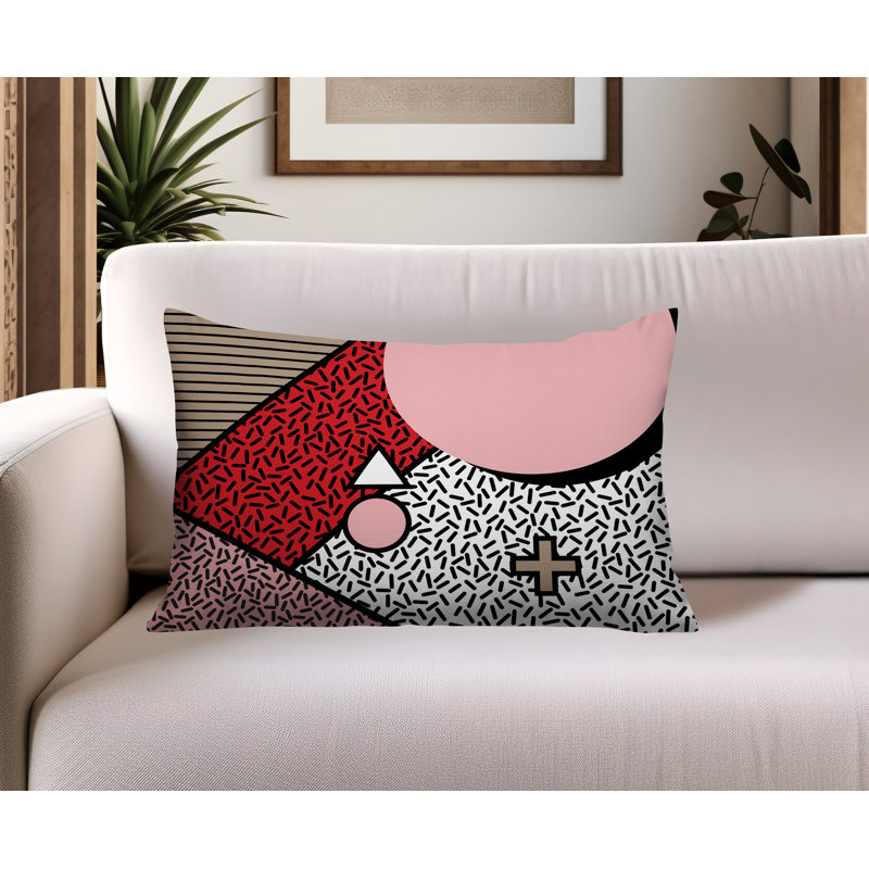 Coussin lombaire réversible intérieur / extérieur Zestra, Rectangle H 14 po x l 20 po, Rouge