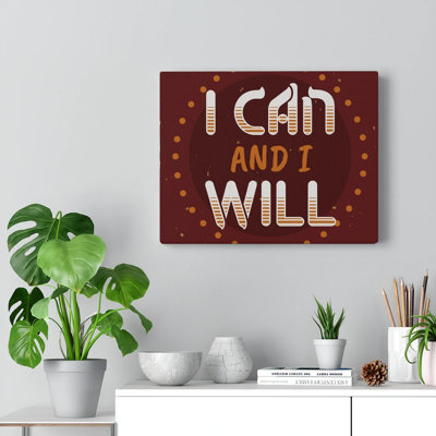 Citation inspirante, «I Can And I Will», art mural, motif de motivation, impressions inspirantes