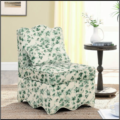 Chaise de salle à manger simple en flanelle avec coussin et dossier moelleux, sans accoudoirs, coussin assorti pour le soutien de la taille, adapté au salon - Vert