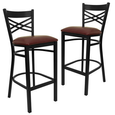 Lomonaco Upholstered Counter Stool with Metal Frame