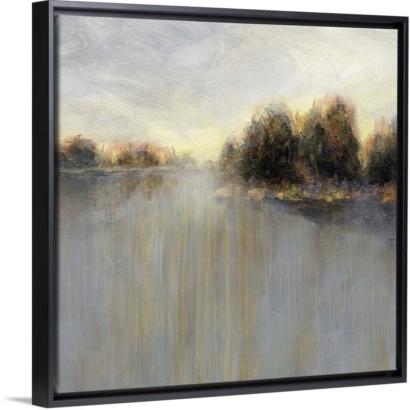 Rainy Sunset II - reproduction d'art sur toile, H 21,7 po x l 21,7 po x P 1,75 po, Cadre flottant noir