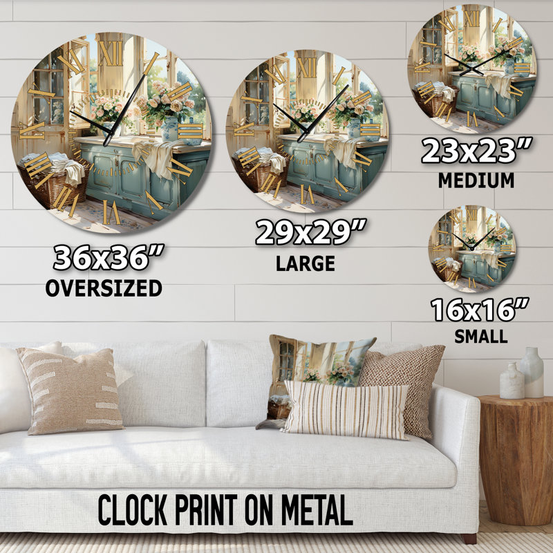 Laundry Room French Vintage I - Horloge murale, Grand