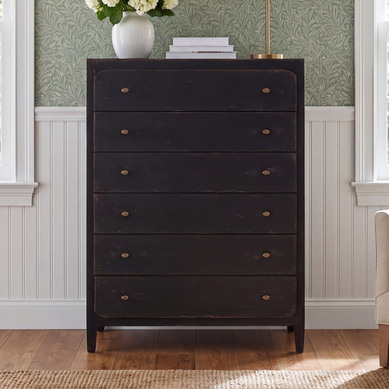 Chamberlain 6 Drawer Chest, Black