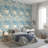 Abstract Wallpaper Animal Print Removable Blue Wall Double Roll