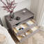 Table de chevet 2 tiroirs Mid-Century avec prises-581823637