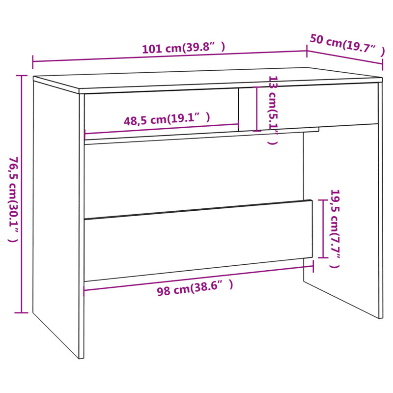 Gargiulo Writing Desk, Concrete Grey