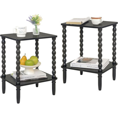Black Set Of 2 Elonso 2-Tier
