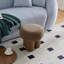 Stool With Brown Lamb Wool Seat, Barrel PVC Pipe With Walnut Veneer-1775503964-1775503959