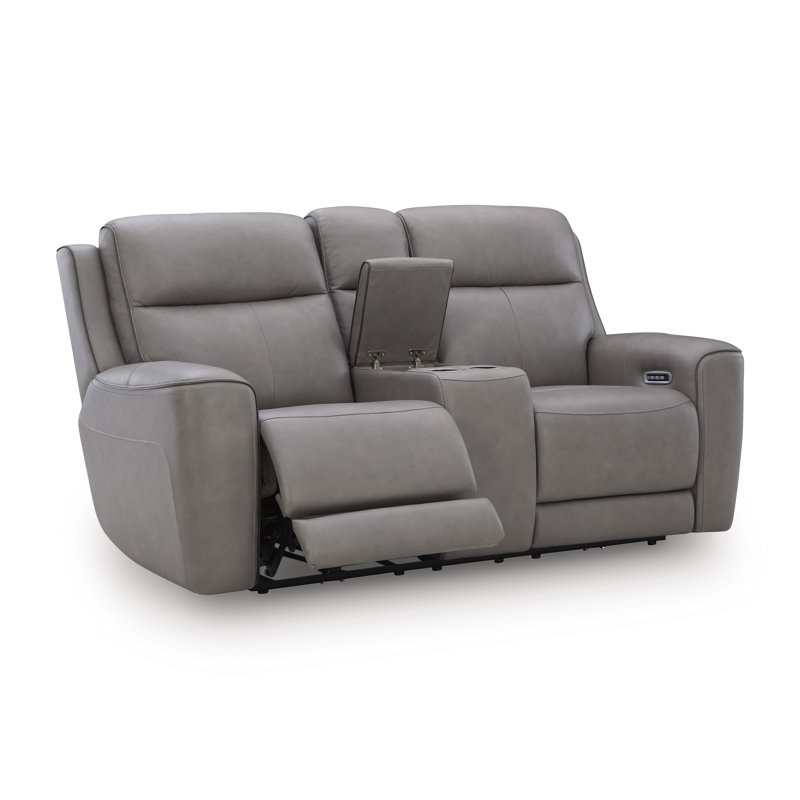 Causeuse inclinable électrique avec console Val divia, Gris