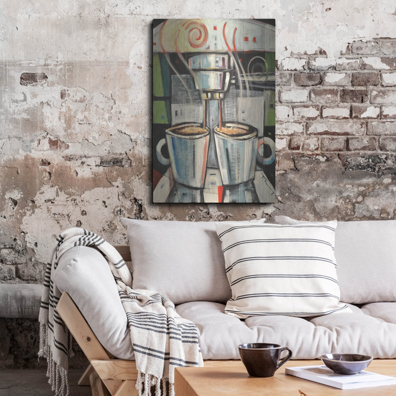 «Barista» par Tim Nyberg, art mural en métal de luxe «Barista» par Tim Nyberg, H 36 po x l 24 po