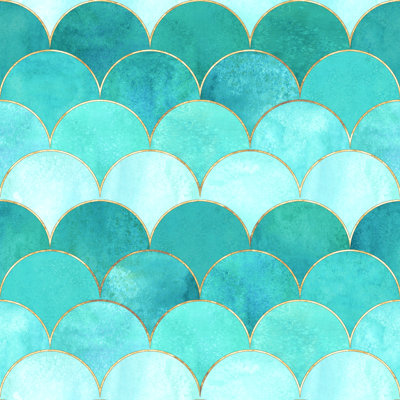 Fish Scale Wave - Wrapped Canvas Print