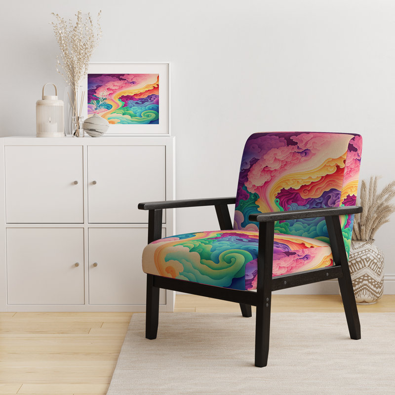 Multicolore Swirly Clouds II - Fauteuil rembourré moderne