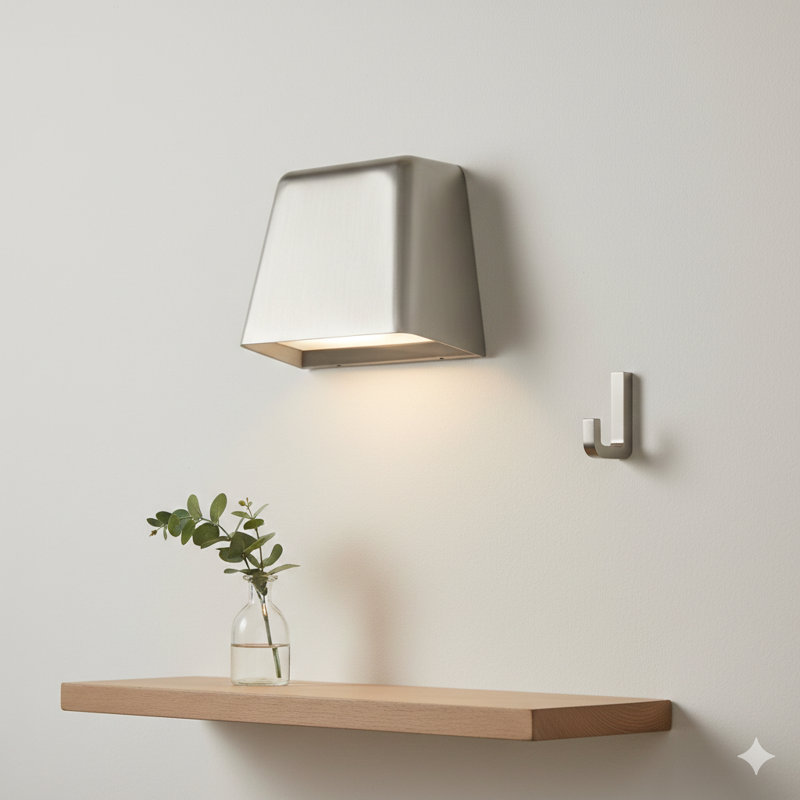 A 5.5-Inch Wall Sconce With A Brushed Aluminum Finish And Integrated LED Lighting., Brushed Aluminum