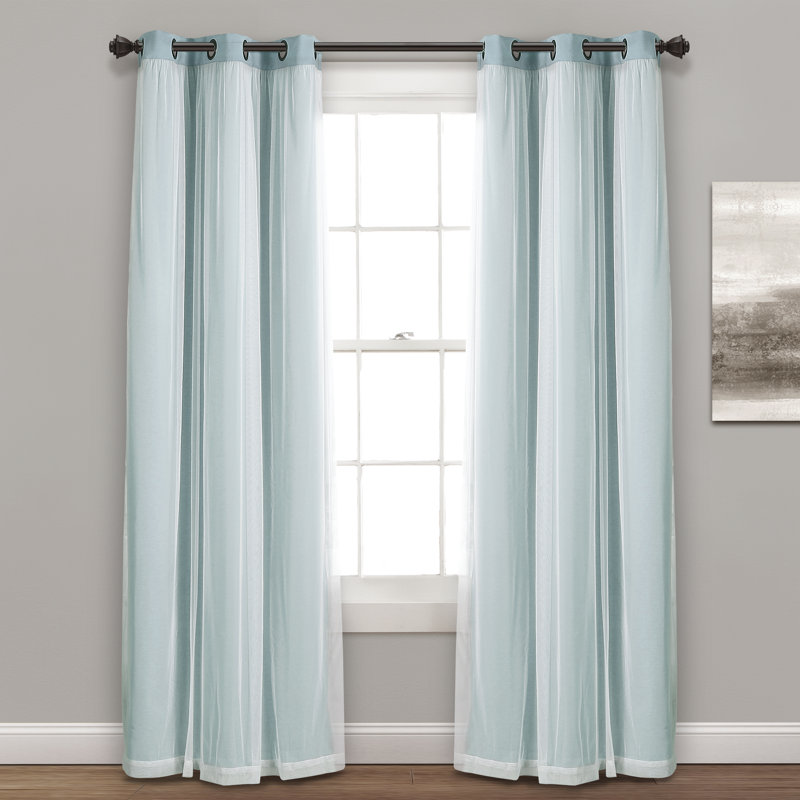 Rideaux unis occultant et isolants, Bleu, L 38 po x L 95 po