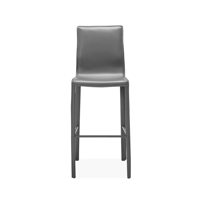 Jada Upholstered Stool with Metal Frame, Gray, Counter Stool (26" Seat Height)