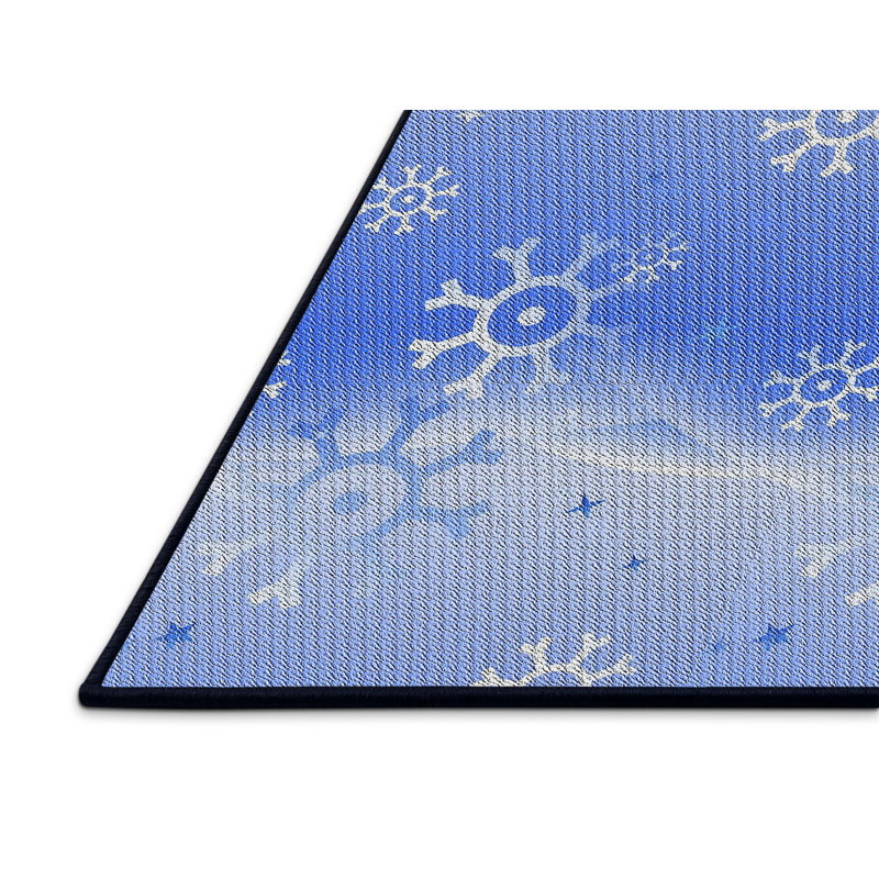 Tapis de zone bleue à motifs, Rectangle 4 pi x 6 pi