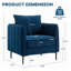 Chaise d'appoint en velours avec coussin et pieds en métal Shalon-119018466